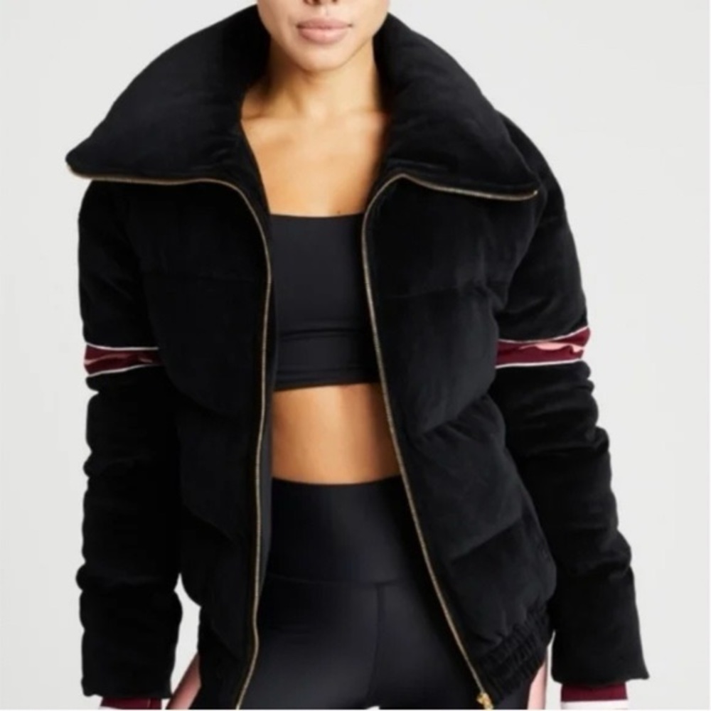 PE Nation x Soulcycle Velour Puffer Jacket Sz S